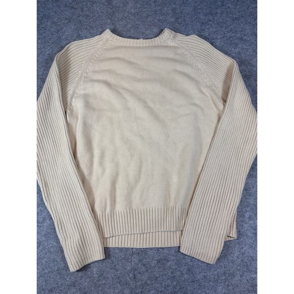 Vintage 90s Timberland Sweater Mens Large Beige Pullover Knit Gorpcore Preppy - Picture 1 of 5